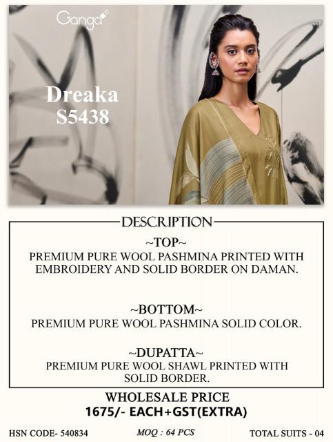 Ganga dreaka 5438 dress material wholesale dealers in chikpet